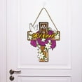 thumbnail image 6 of Ersvoioy Easter Door, Easter Cross Wooden Hanging Decorations, Easter Bunny Wall Hanger Floral Spring Decor Wooden Pendant Festival Scene Decoration for Easter Spring Party Indoor Outdoor Home, 6 of 8
