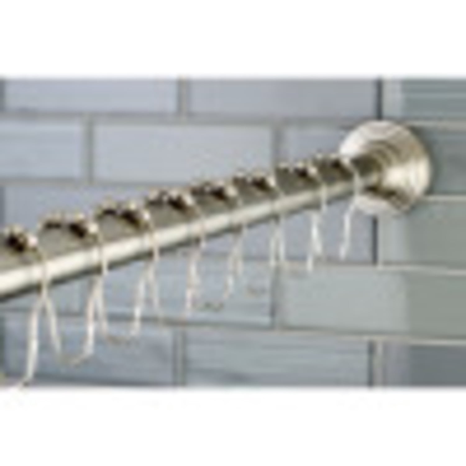 Kingston Brass Adjustable Shower Rod and Ring Set, Brushed Nickel Finish