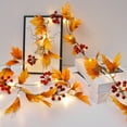 thumbnail image 2 of Autumn Maple Leaf Lights, 20 LED Battery Operated Fall Garlands Vines, for Home Halloween Thanksgiving Garland Indoor Outdoor Decoration, 2 of 6