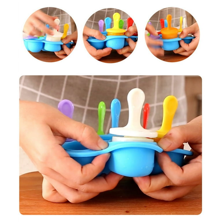 Silicone Mini Ice Pops Mold Ice Cream Ball Lolly Maker Popsicle Molds Baby  DIY Food supplement tool 