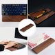 thumbnail image 2 of EeaseMX Almohadilla ergonómica para teclado de madera de nogal de 300 mm para juegos, soporte para muñecas, 2 of 8