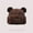 coffee, variant on Fluffy Bear Ear Knit Beanie, Cute Winter Hat for Women with Leather Patch,one size fits all,gray