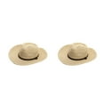 thumbnail image 3 of Sonducket Manténgase cómodo y protegido con un sombrero de ala ancha Gorra plegable de playa de ala ancha Sombrero de paja para hombre Hollow Mezcla Hueca Beige METRO 58cm 2Conjunto, 3 of 6