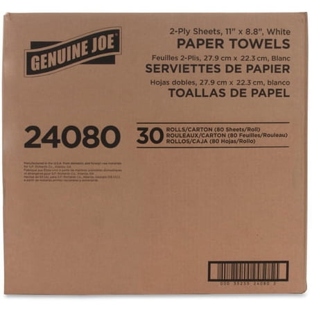 Genuine Joe, GJO24080, Kitchen Roll Flexible Size Towels, 30 / Carton, White