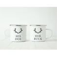 thumbnail image 2 of Koyal Wholesale Stainless Steel Campfire Coffee Mugs Gift Set, His Doe, Her Buck, Deer Antlers Graphic, 2-Pack, 2 of 5