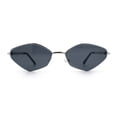 thumbnail image 5 of Diamond Shape Hustler Fashion Trendy Small Lens Metal Rim Sunglasses Silver - Black, 5 of 8