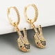 thumbnail image 5 of preciosos pendientes de perno prisionero en apariencia , pendientes de gota, chapados en oro para la de , boda de Navidad Fernando Pendiente de botón festivo para niñas, 5 of 6