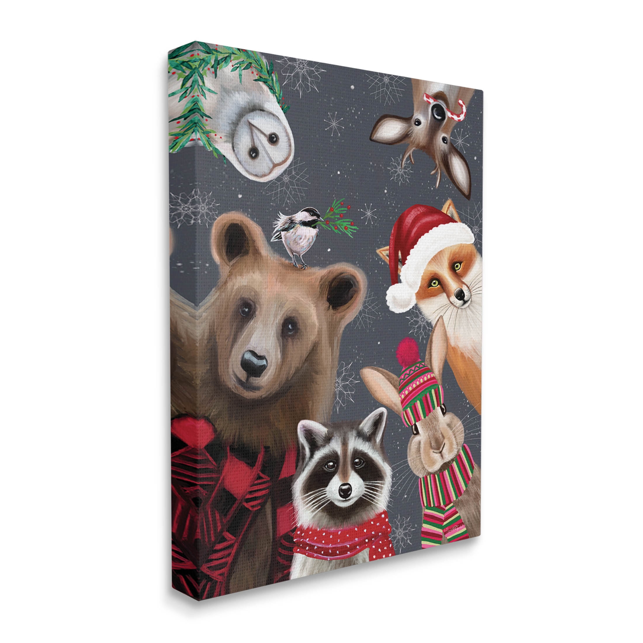 Stupell Industries Cozy Woodland Creatures Patterned Graphic Art Gallery Wrapped Canvas Print Wall Art, Design by Elizabeth Tyndall
