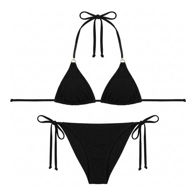 Bikini Ocean Pacific para Mujer Tirantes Negro Talla CH 2 Piezas