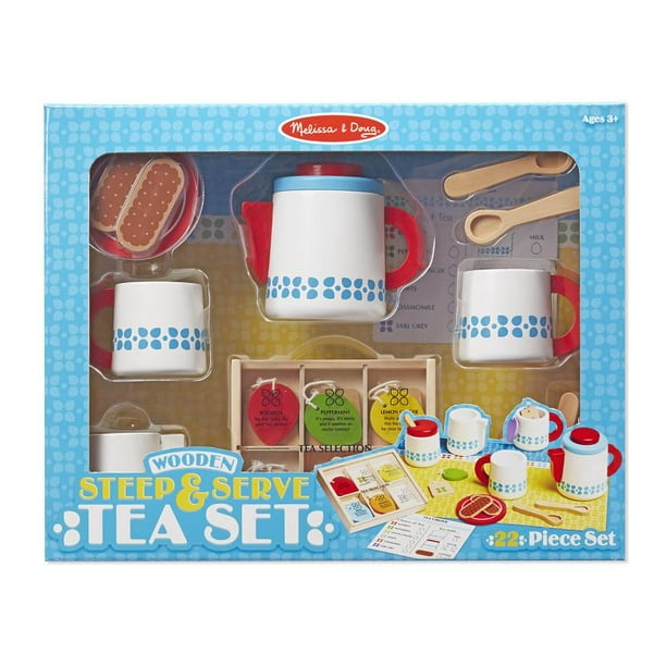 Melissa & Doug Wooden Steep & Serve Tea SetPlay House Kitchens & Play