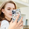 thumbnail image 4 of TECH CIRCLE For iPhone 14 Pro Case,360 Rotatable Flower Pattern Shiny Ring Holder Kickstand Soft TPU Girls Women Case Shockproof Protective Phone Case for Apple iPhone 14 Pro 6.1" 2022,White, 4 of 4