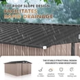 thumbnail image 4 of BaPiPro 12x10 ft Outdoor Metal Storage Shed with Base - Lockable Door & Waterproof, for Tools, Garden Equipment/Bikes, Brown, 4 of 8