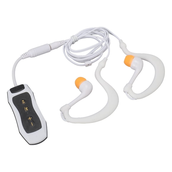 Lecteur MP3 Étanche IPX8 Blanc 8 Go avec Batterie Rechargeable, USB 2.0, Design Hydrodynamique et Basses Améliorées – Idéal pour la Natation, la Course, la Randonnée, le Vélo et les Sports Nautiques (Abs/caoutchouc, 8h)