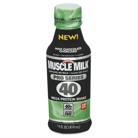 Muscle Milk Pro Series 40 Mint Chocolate Overload Mega Protein Shake, 14 Fl. Oz.