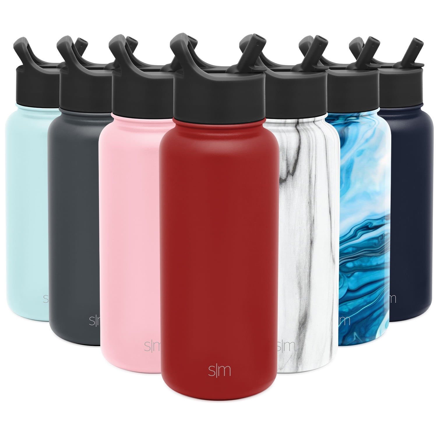 Simple Modern 32 oz Summit Water Bottle with Straw Lid - Gifts for Men & Women Hydro Vacuum Insulated Tumbler Flask Double Wall Liter - 18/8 Stainless ...