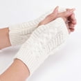 thumbnail image 2 of Guantes de medio dedo para mujer, de invierno, suaves y cálidos, de lana, para tejer, de brazo corto, suaves y cálidos, para trabajo, protección de manos., 2 of 5