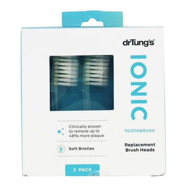 DrTung's - Têtes de Brosse à Dents Ioniques de Remplacement - 2 Paquets