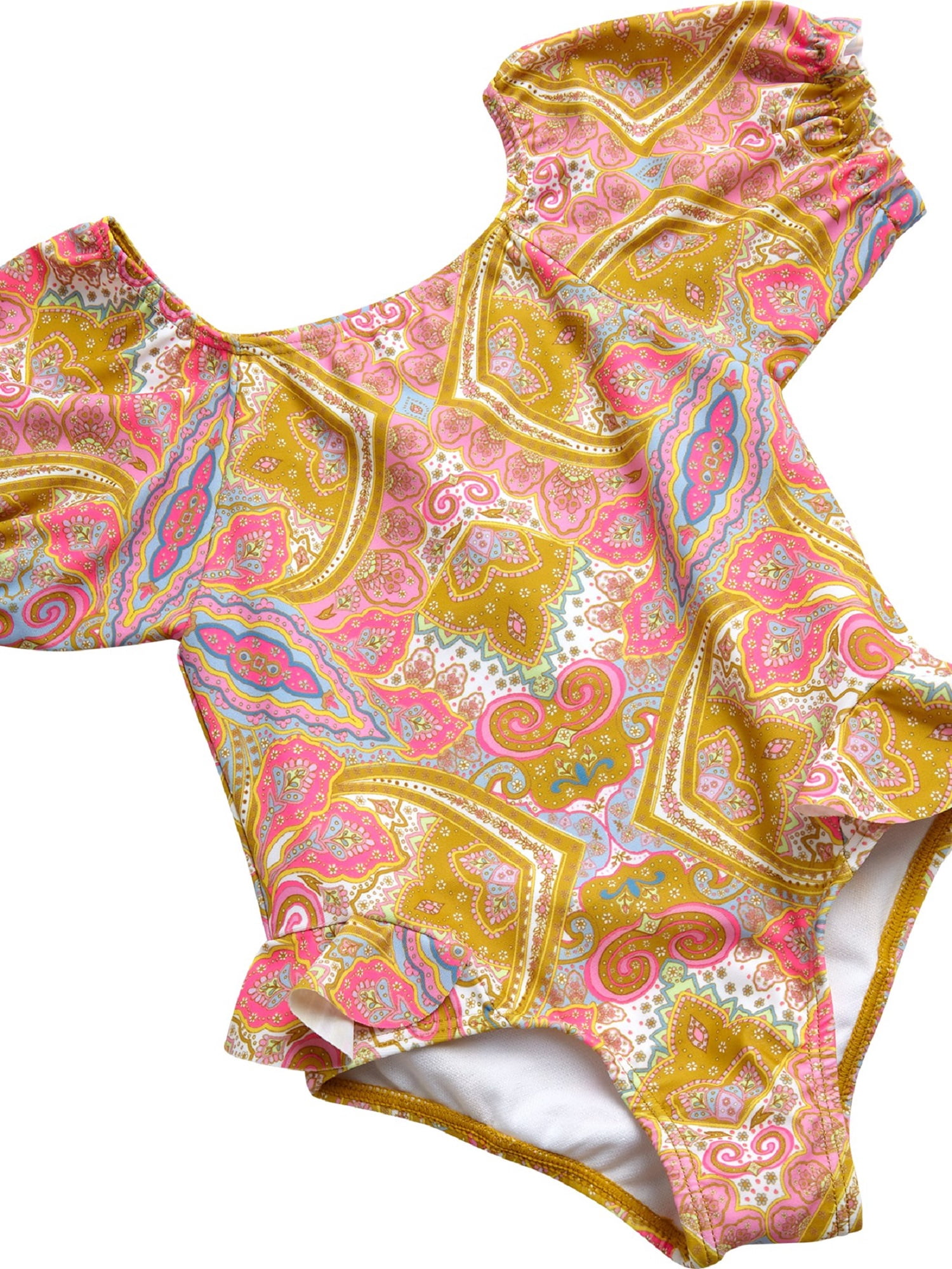 Jessica Simpson Toddler Girl Rash Guard Swimsuit with Headband, Sizes 12M-24M
