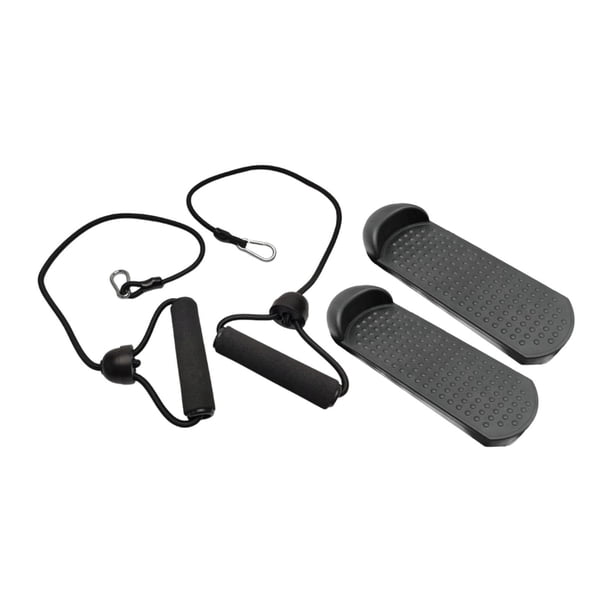 2 piezas Pedales Pedales de la máquina elíptica Piezas de pie de pie Antislip con cuerdas de extracción para deportes de gimnasia Negro