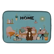 Chocolate Staffordshire Bull Terrier Sweet Home Dish Drying Mat