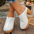 thumbnail image 2 of Rokment Platform Chunky Block High Heel Clogs Mules Sandals for Women Ladies 2026 Spring Summer Fashion Leather Closed Toe Dress Pumps Heeled Backless Slip on Slides White Size 8.5, 2 of 6