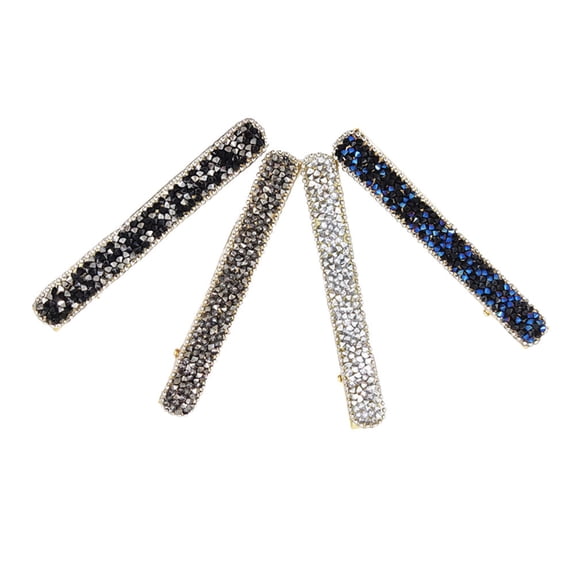 SOPOTUTU 4Pcs Bling Hair Accessories Hair Barrette for Women Girls Fashionable Blue Grey Black