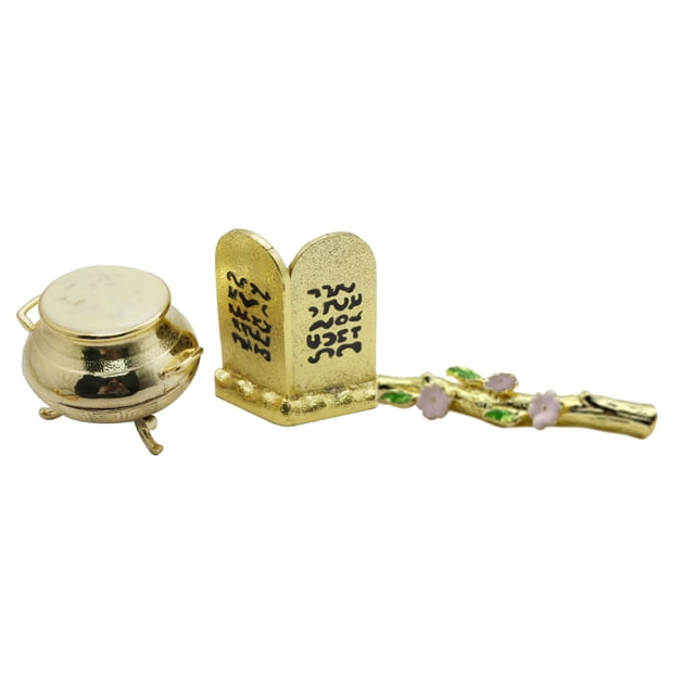 Utensils, Gold Jars, Aarons Budding Staff,of The Covenant, Three Piece Set
