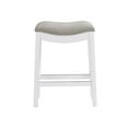 thumbnail image 3 of Alaterre Furniture Williston Backless Counter Height Bar Stool, Solid Rubberwood Frame, Leather-Like Upholstered Seat, White, 3 of 9