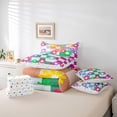 thumbnail image 6 of Homewish Teens Adults Chic Floral Plaid Twin Bedding Sets 7-Piece,Geometric Plaid Grid Bedding Comforter Set Microfiber,Abstract Colorful Flowers Breathable Sheet Sets,Luxury Bedroom Decor, 6 of 8