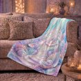 thumbnail image 6 of Enchanted Coral Castle Underwater Fantasy, Mystical Coastal Landscape Scene, Warm Flannel Blanket for Beach House and Living Room, Beach Lovers Housewarming Gift, Coastal Home Decor, 6 of 9