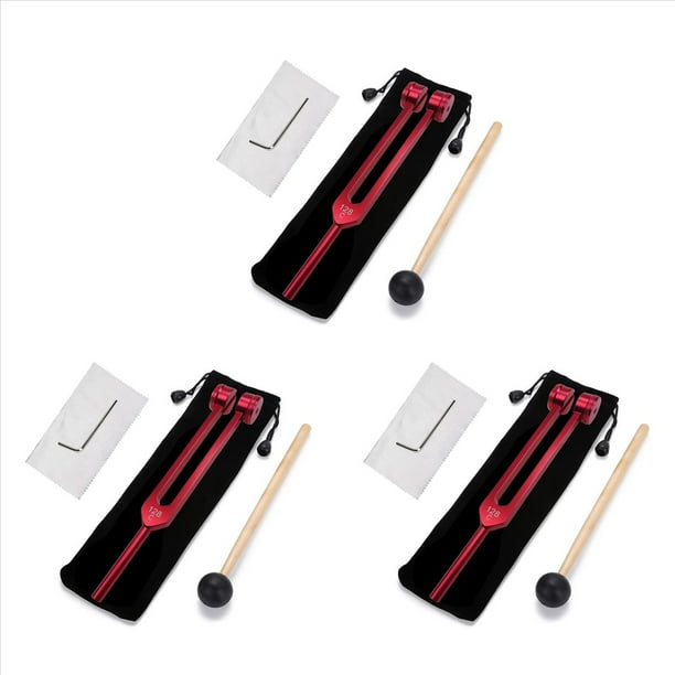 3X Dipasón de 128 Hz Diapasones Rojos Ponderados para Curación Diapasón Deslizante Sónico de 128 Hz