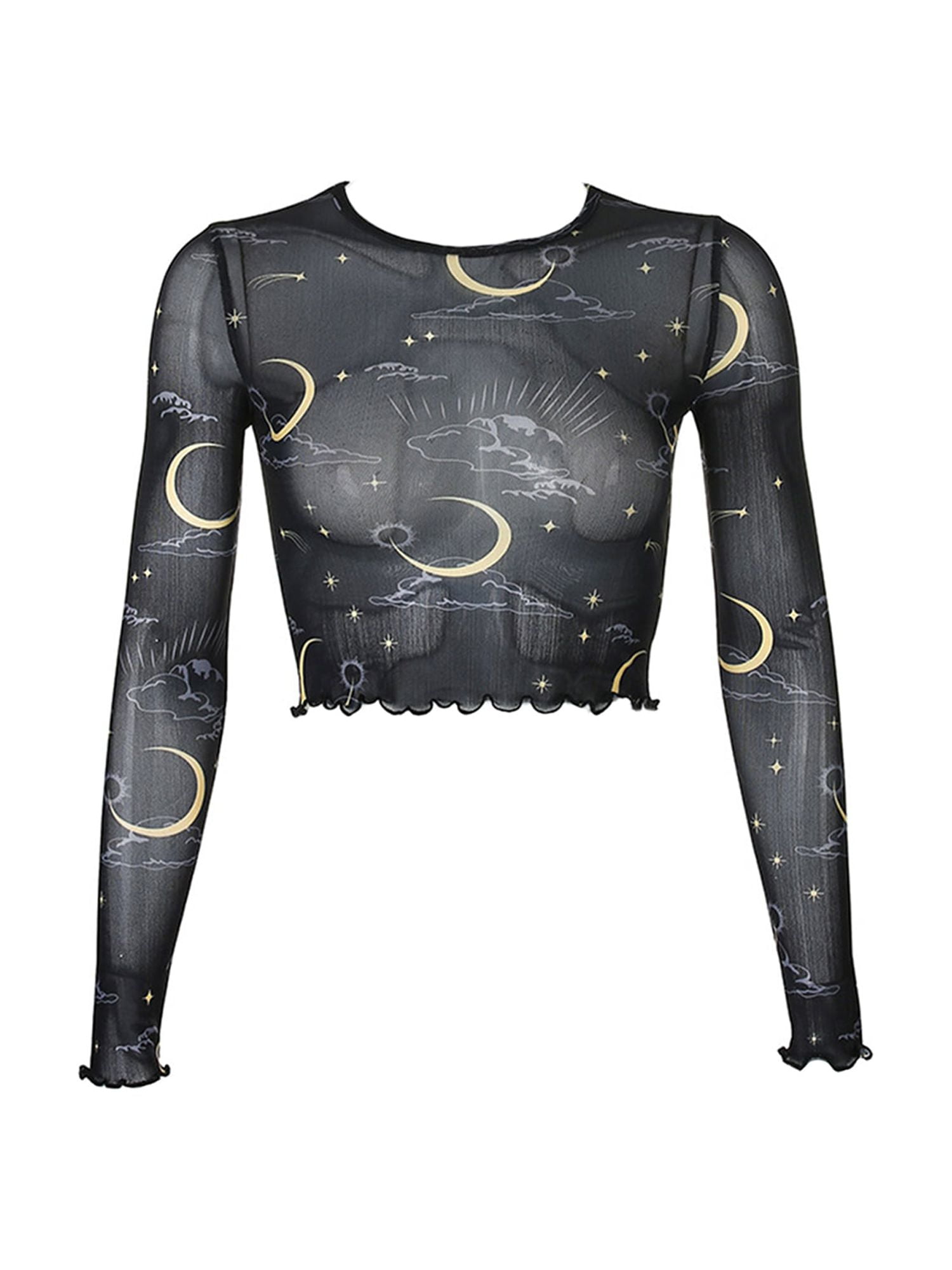 sun moon mesh top