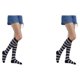 thumbnail image 1 of Sonducket Calcetines a rayas hasta el muslo JK Juegos deportivos Día de San Valentín Accesorios de mujer para diario Fiesta de Halloween Raya negra 2piezas raya negra gris Sonducket CBP343934, 1 of 5