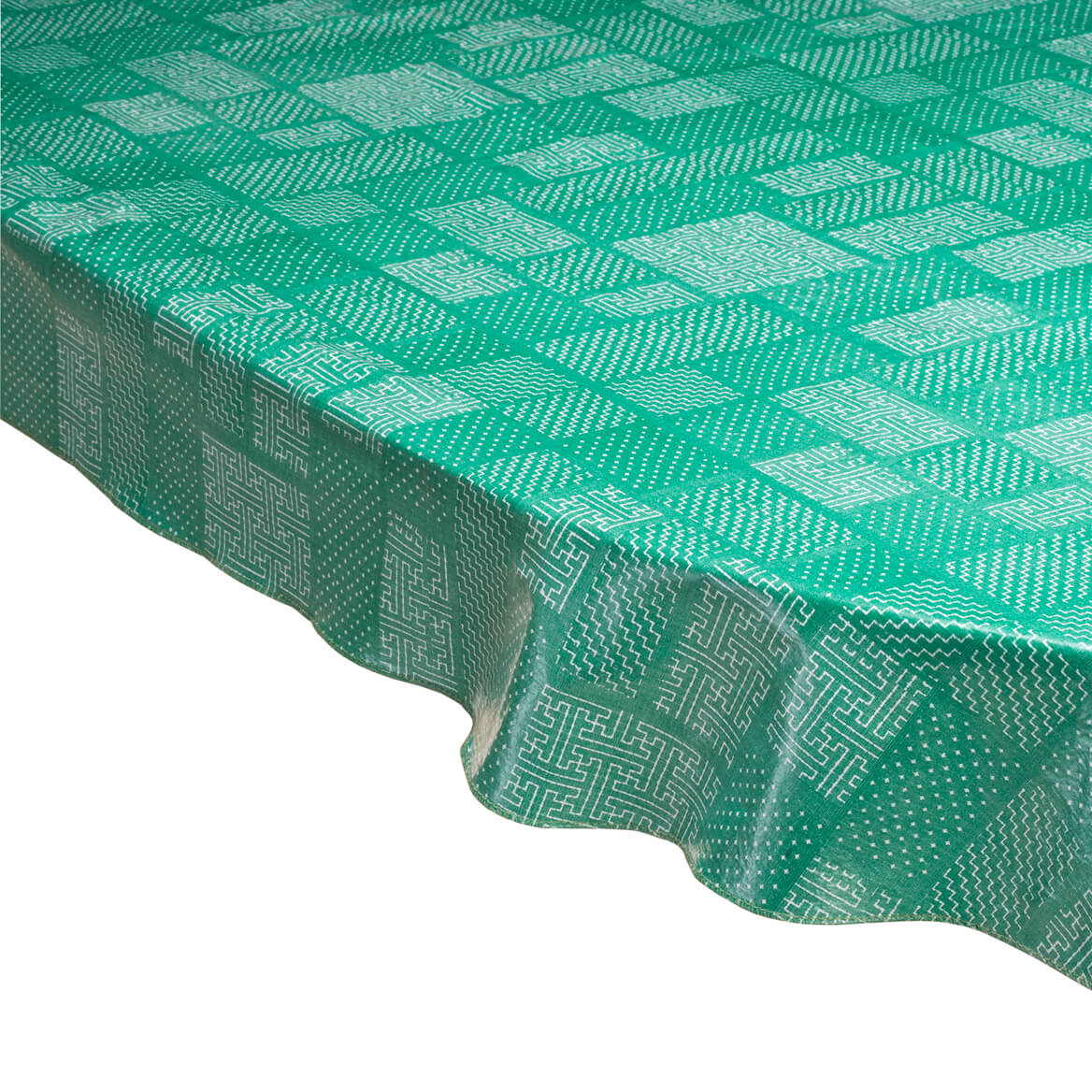 Patchwork Vinyl Tablecover by HomeStyle Kitchen™ 54" x 72" OvalGreen