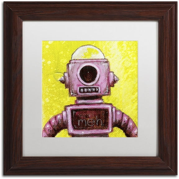Trademark Fine Art 'Mehbot' Canvas Art by Craig Snodgrass, White Matte, Wood Frame