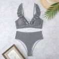 thumbnail image 5 of Afdoent Women's Bikini Sets Women High Waisted Bikini Push Up Two Piece Swimsuits Vintage Retro Ruched High Waist Print Bikini Set 2026 Retro Swimsuit, 5 of 5