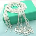 thumbnail image 2 of HOOUN 10PCS Wholesale 1MM Cooper Silver Snake Chain Necklace For Pendant Women Jewelry-26, 2 of 9