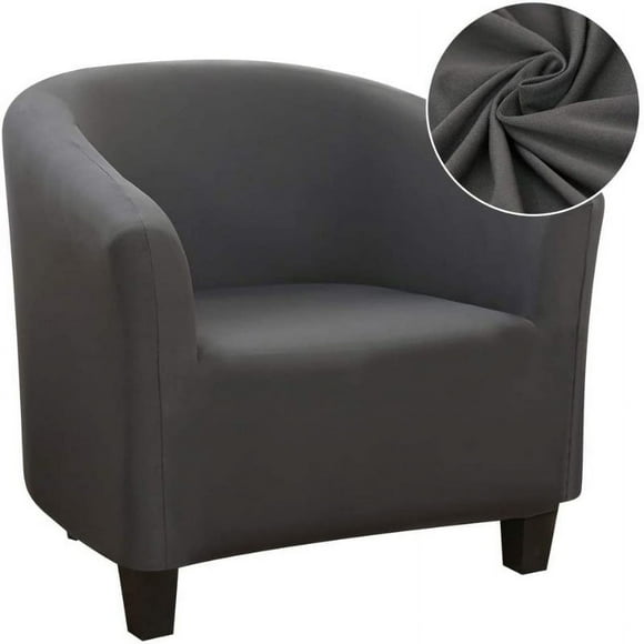 Nvzi Club Chair Slipcover, Tub Chair Cover, Stretch Armchair Covers, Sofa Cover Furniture Protector for Living Room 25.59-35.43inch (Dark Grey)