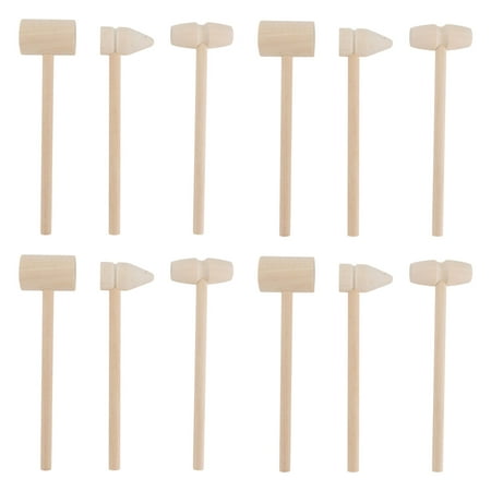 

landege 12Pcs Wooden Cake Hammers Mini Mallet Pounding Toys Creative Gavel Toys