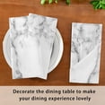 thumbnail image 5 of GZHJMY Cloth Napkin Grey White Marble Kitchen Dining Table Decor for Family Gathering Dinner Napkin Cool Party Favors 4 Pack 20" × 20", 5 of 6