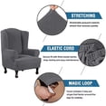 thumbnail image 3 of ATJIA 1 Piece Wingback Chair Covers Velvet Plush Wing Chair Slipcover Wing Back Chair Slipcovers Sofa Cover, 3 of 7
