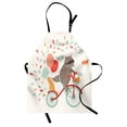 thumbnail image 1 of Animal Apron, Raccoon on Bicycle with a Cat Friend and Balloons Happy Birthday Journey Theme, Unisex Kitchen Bib with Adjustable Neck for Cooking Gardening, Adult Size, Multicolor, by Ambesonne, 1 of 4