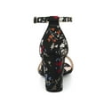 thumbnail image 2 of BLISSFUL STEP Women's Shoes Floral Printed Chunky Heel Ankle Strap Open Toe Block Heel Dress Sandals Black Flower 8.5, 2 of 7