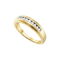Diamond Princess 10kt Yellow Gold Mens Round Channel-set Diamond 5mm Wedding Band Ring 1/4 Cttw