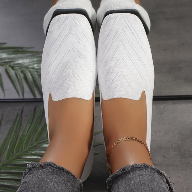 Tao Tao Women's Ballet Flat Shoes Dress Shoes Knit Round Toe Slip