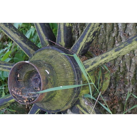 Wooden Rim - Canvas Print Agriculture Old Wooden Wheel Nostalgia Rim Stretched Canvas 10 x 14
