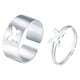 thumbnail image 1 of 1x Juego de anillos a juego para bodas de chicas adolescentes, anillo abierto ajustable, lindo y simple. Mariposa plateada, 1 of 4
