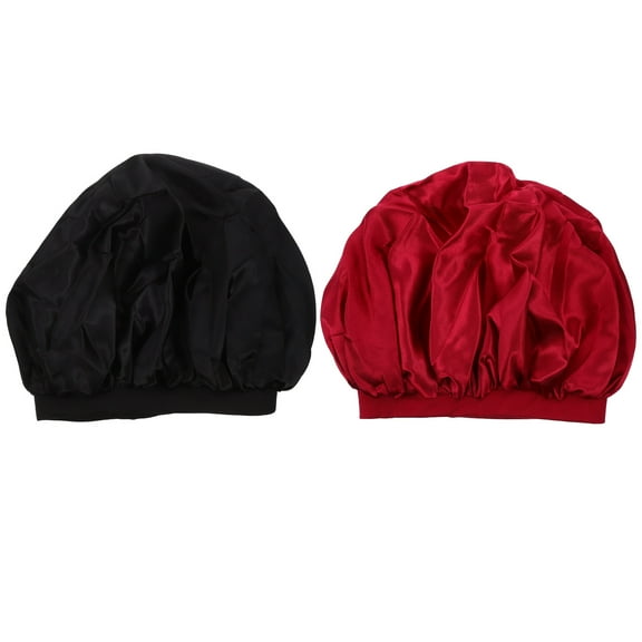 LULULION 2Pack Satin Sleep Hats for Washing Face Comfortable for Women