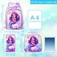 thumbnail image 4 of AGSDON 3Pcs Mermaid Backpack for Girls, 16" Sequin School Bookbag with Lunch Box, Kids Backpacks Set for Elementary Preschool Kindergarten(Pink), 4 of 7