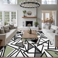 thumbnail image 3 of Sage Green Black Geometric Area Rugs 5'x7', Washable Small Throw Rugs for Laundry Room Playroom, Abstract Art Modern Line Indoor Outdoor Rug Non-Slip Low Pile Carpet Runner Reversible Floor Mats, 3 of 8
